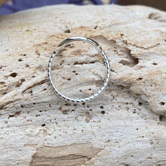 Large Crescent Moon Sterling silver Ring 8,9,10 - Picture 4 of 6